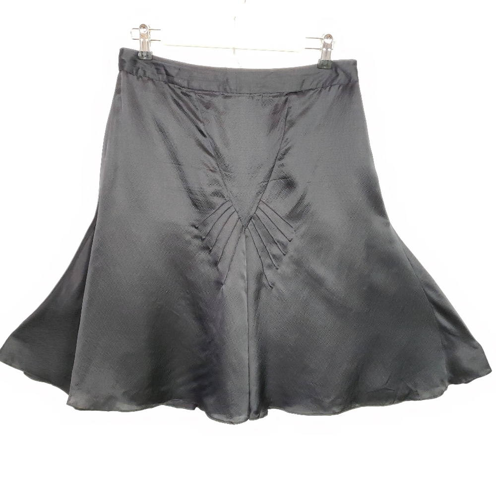 Banana Republic silk skirt black circle Godot seam - Picture 2 of 7
